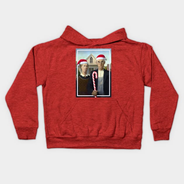 American Gothic Christmas Kids Hoodie by TwistedCharm